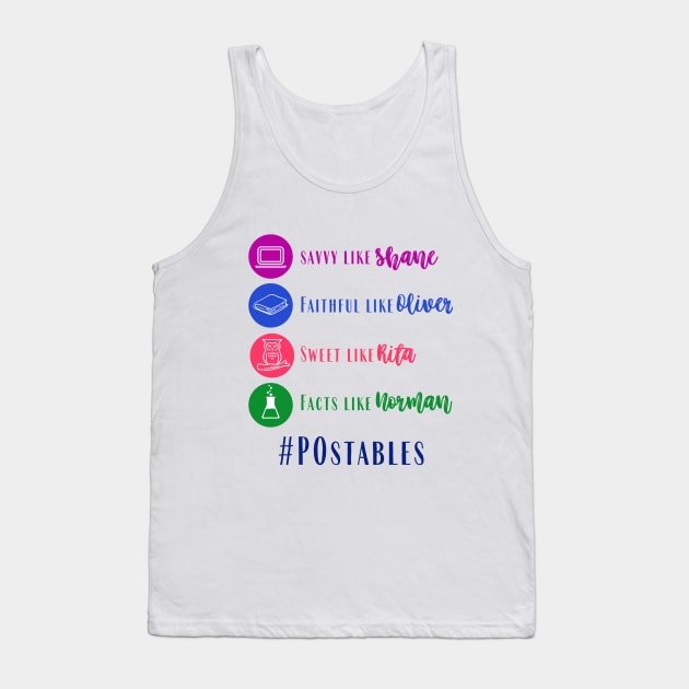 POstables - Shane, Oliver, Rita and Norman (Color Version) Tank Top by Hallmarkies Podcast Store